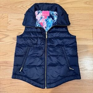Lilly Pulitzer Navy Puffer Vest NWT